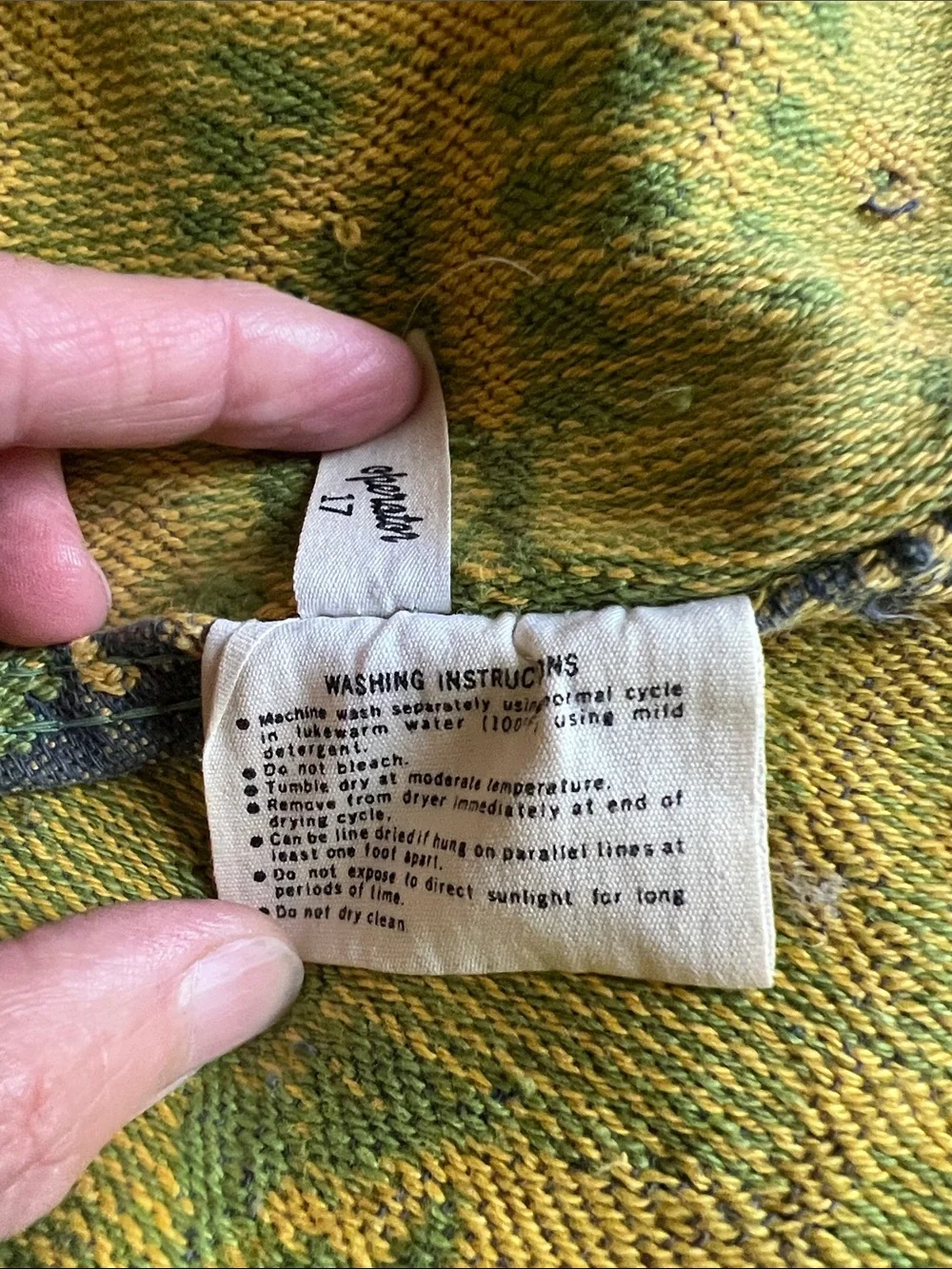 VTG Fieldcrest Green and Gold Woven Jacquard Fabric